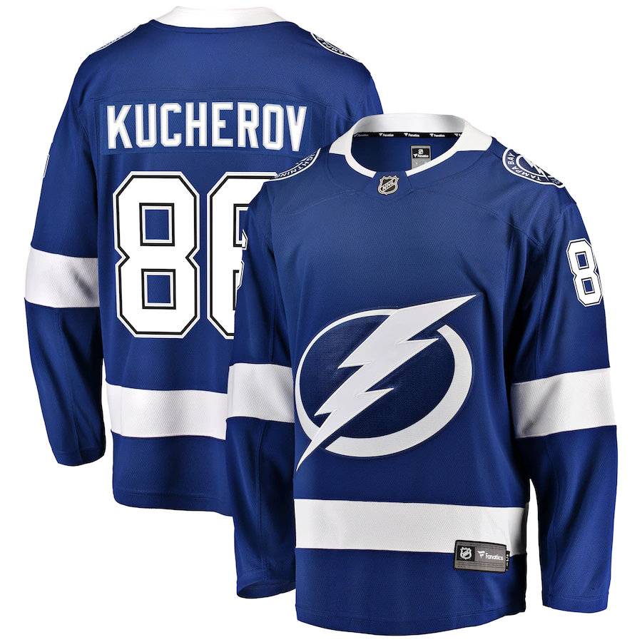 Men's Tampa Bay Lightning Nikita Kucherov #88 Blue Home Breakaway Jersey